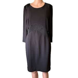 Antonio Melani Mesh/Satin Thread Crepe Dress Bodycon Luxe Glam Cocktail Party 10